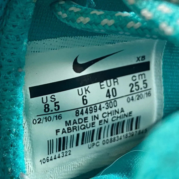 Nike Womens W Roshe One Clear Jade/White-Turquoise 844994-300 Sz 8.5 - Picture 6 of 8